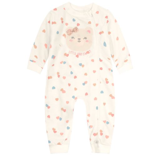Macacão Moletom Bebê Ursinho Little and Sweet Creme Brandili - Feminino