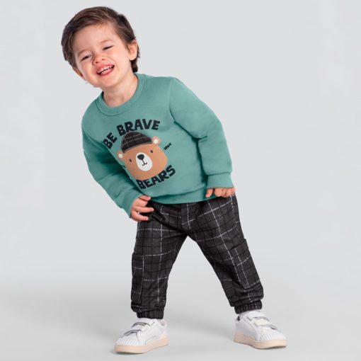 Conjunto Moletom Blusão e Calça Jogger Be Brave Ursinho Brandili - Masculino