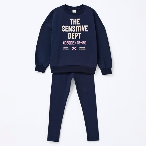 Conjunto Blusa e Calça Moletom The Sensitive Dept Marinho Hering - Feminino