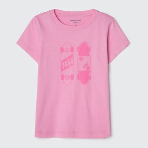 Camiseta Manga Curta Rosa Skate Hering - Feminina