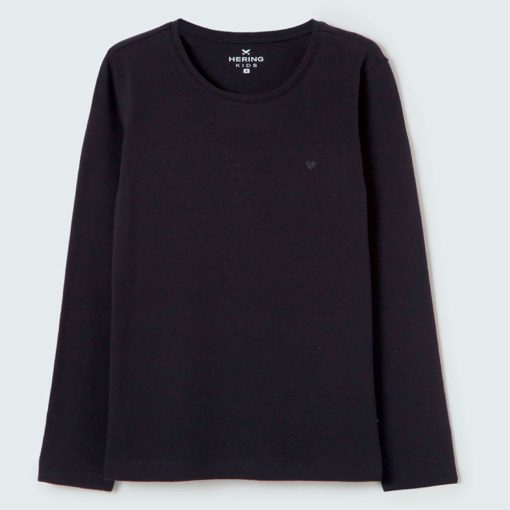 Blusinha Manga Longa Básica Preta Hering - Feminina