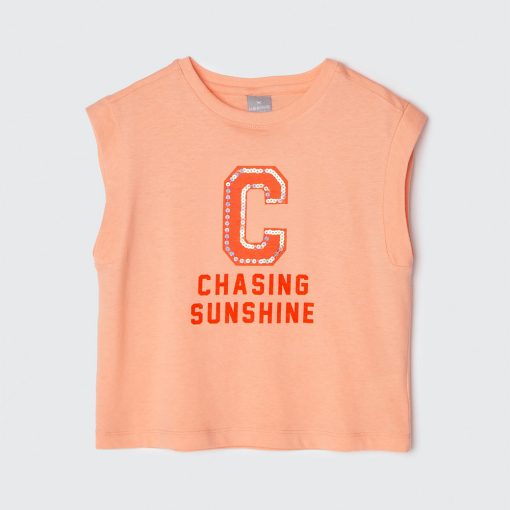 Camiseta Regata Chasing Sunshine Laranja Hering - Feminina
