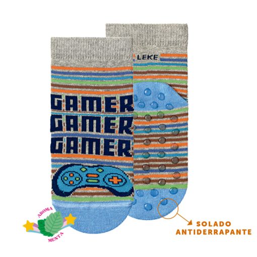 Meia Infantil com Antiderrapante Leke - Masculina