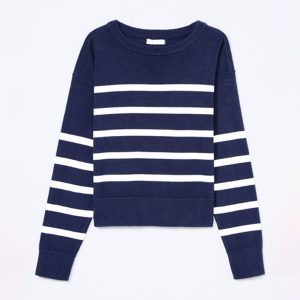 Blusa em Tricot Listrado Marinho Hering - Feminina