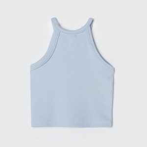 Regata Cropped Canelada Azul Hering - Feminina