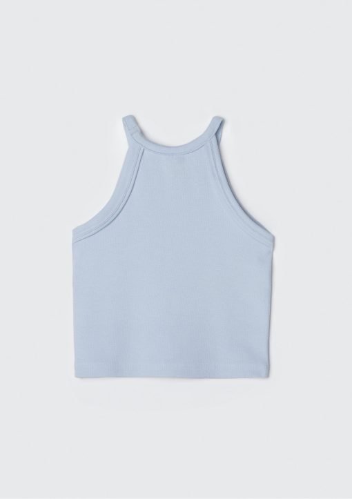 Regata Cropped Canelada Azul Hering - Feminina