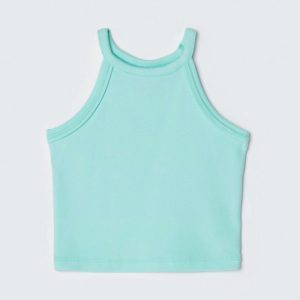 Regata Cropped Alcinha Canelada Verde Hering - Feminina