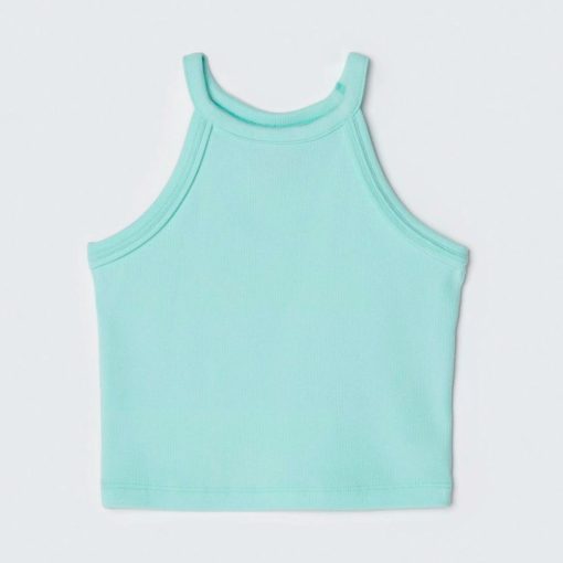 Regata Cropped Alcinha Canelada Verde Hering - Feminina