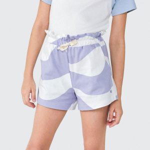 Shorts Estampado Malha Lilás e Branco Hering - Feminino