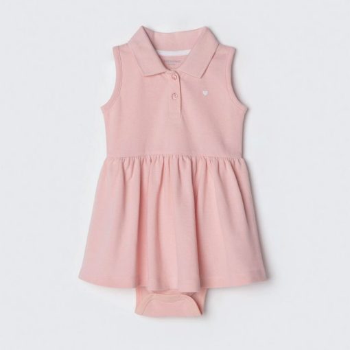 Body Vestido Regata Gola Polo Rosa Hering - Feminino