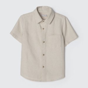 Camisa Manga Curta Linho Cru Hering - Masculina