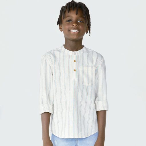 Camisa Bata Listrada Hering - Masculina